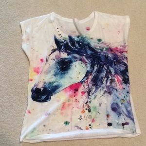 💋Cute watercolor horse tee 💋